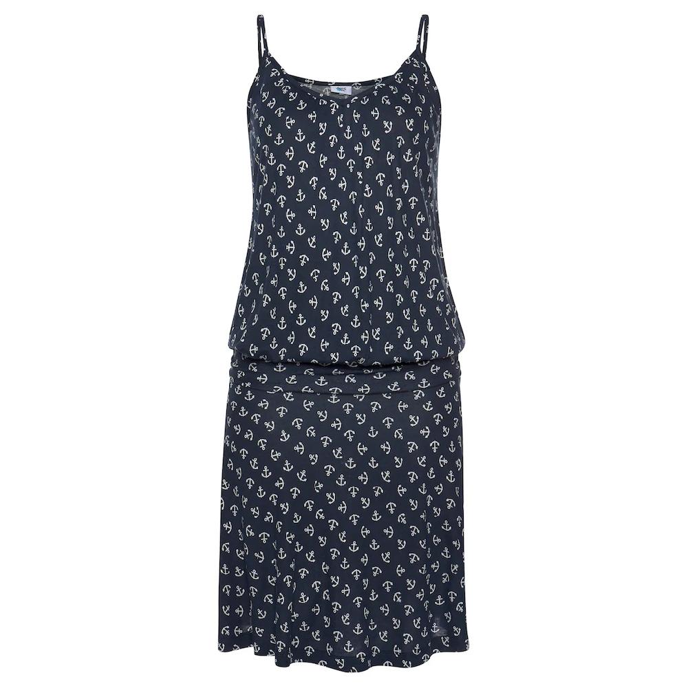 Beachtime Strandkleid Mit Ankerdruck Und Verstellbaren Trägern Sommerkleid Jerseykleid