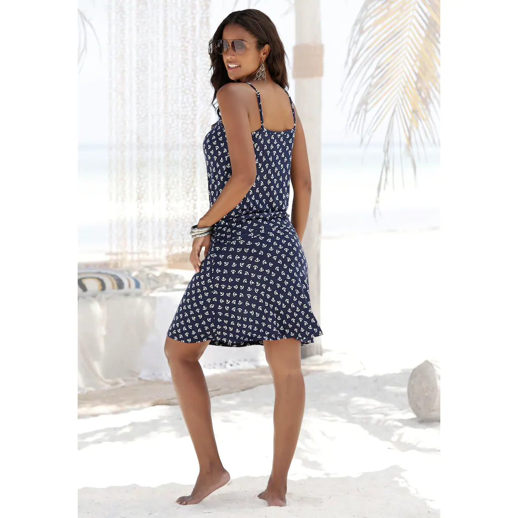 Beachtime Strandkleid Mit Ankerdruck Und Verstellbaren Trägern Sommerkleid Jerseykleid