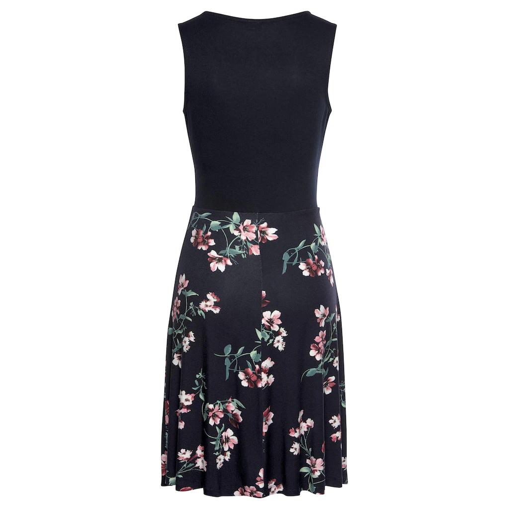 Beachtime Strandkleid Mit Bedrucktem Rockteil Sommerkleid In Wickeloptik Jerseykleid