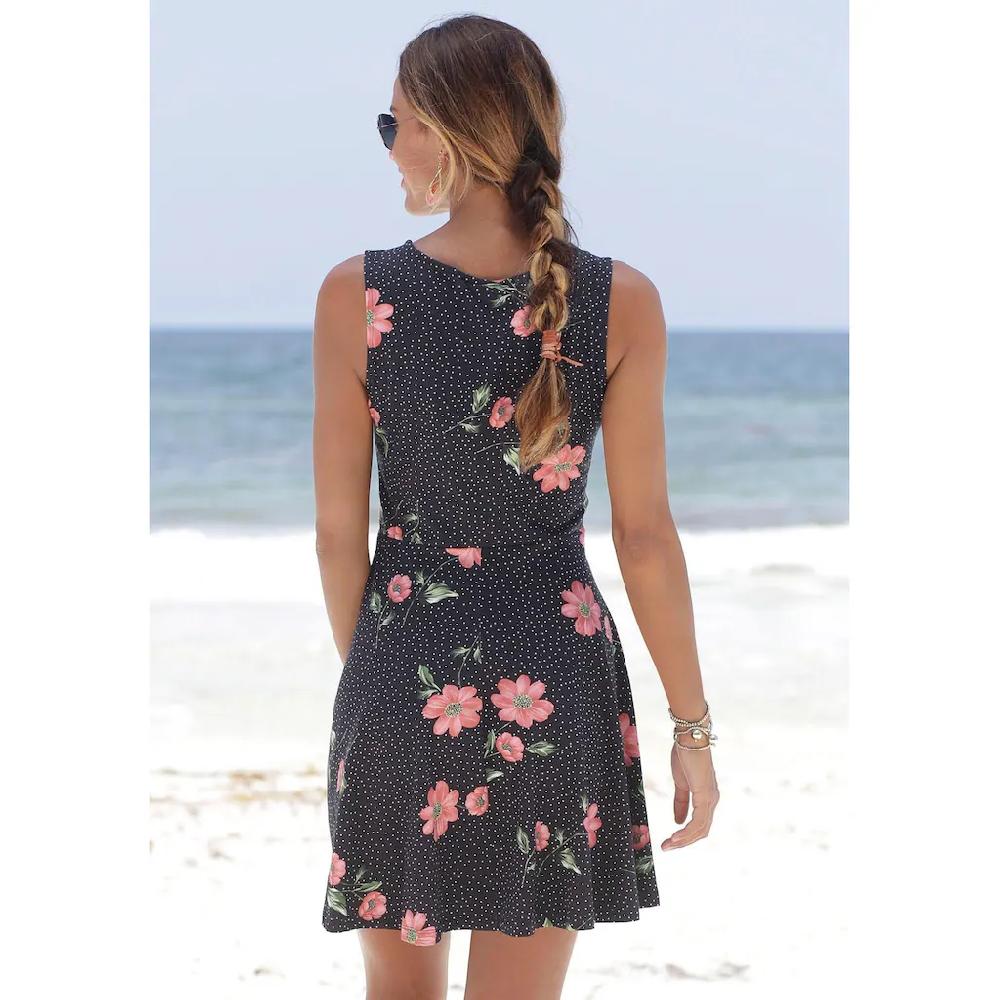 Beachtime Strandkleid Mit Dezenten Pünktchen Sommerkleid Aus Elastischer Baumwolle