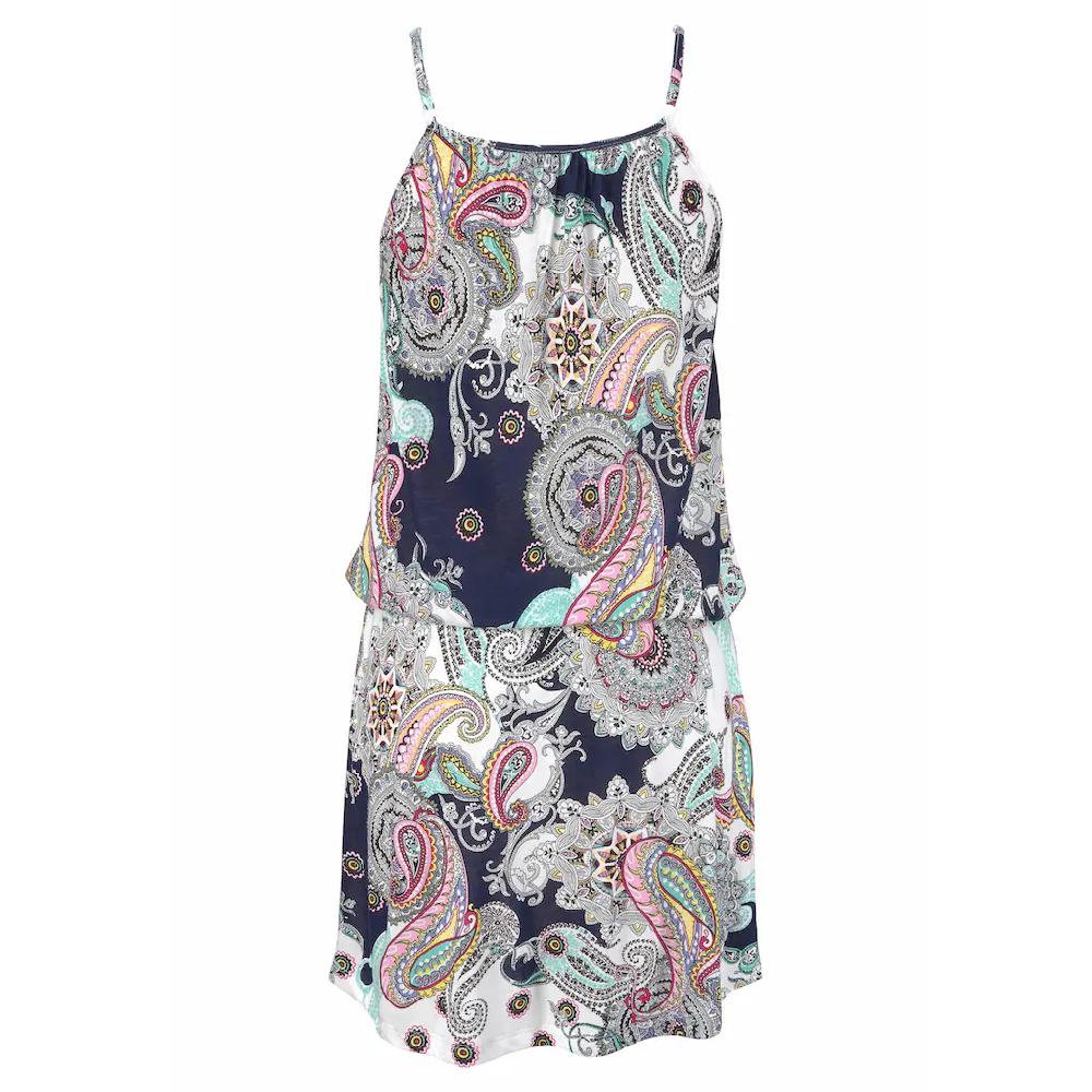 Beachtime Strandkleid Mit Paisleymuster In Lockerer Passform Minikleid Sommerkleid