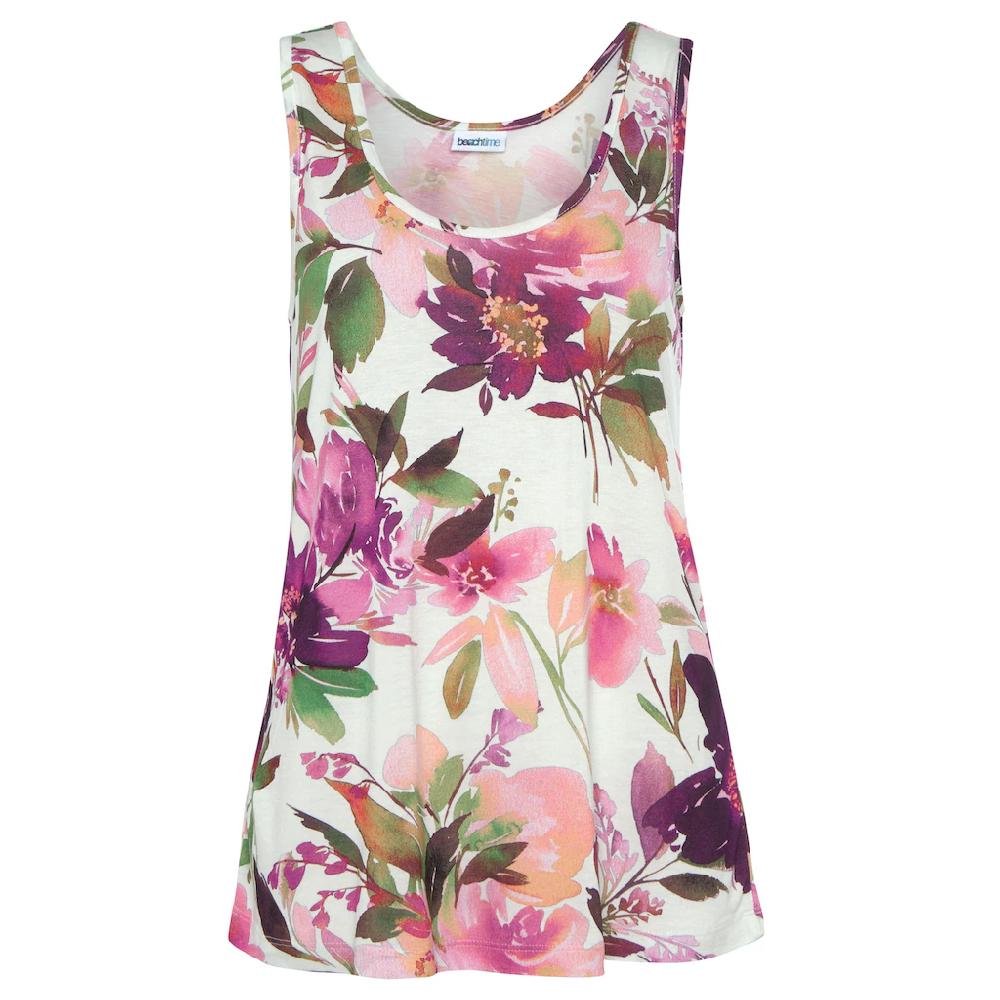 Beachtime Tanktop (2er-Pack) Mit Blumendruck Lockere Sommertops Aus Jersey