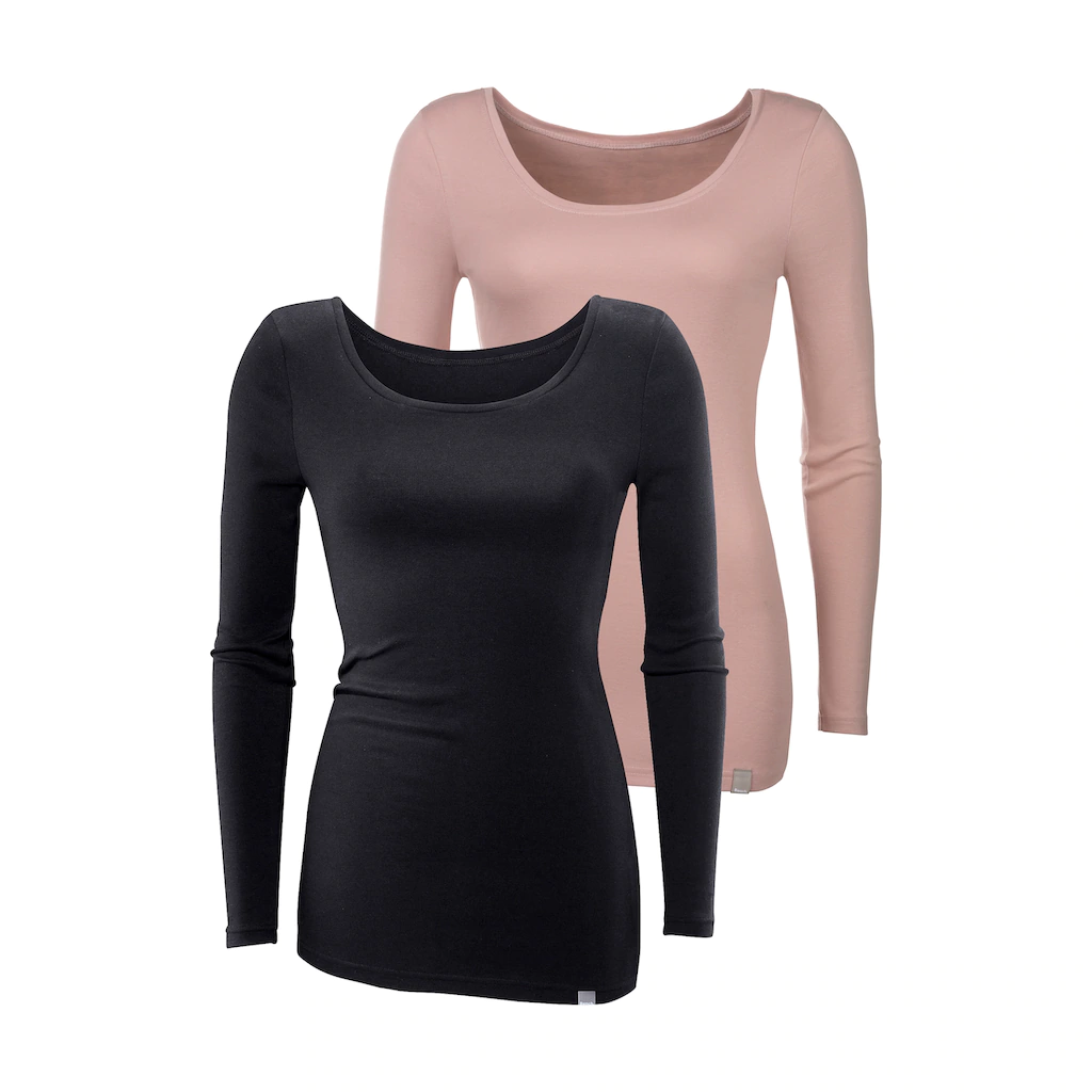 Bench. Langarmshirt »aus Feiner Rippware« (2er-Pack) Aus Weicher Baumwoll-Qualität