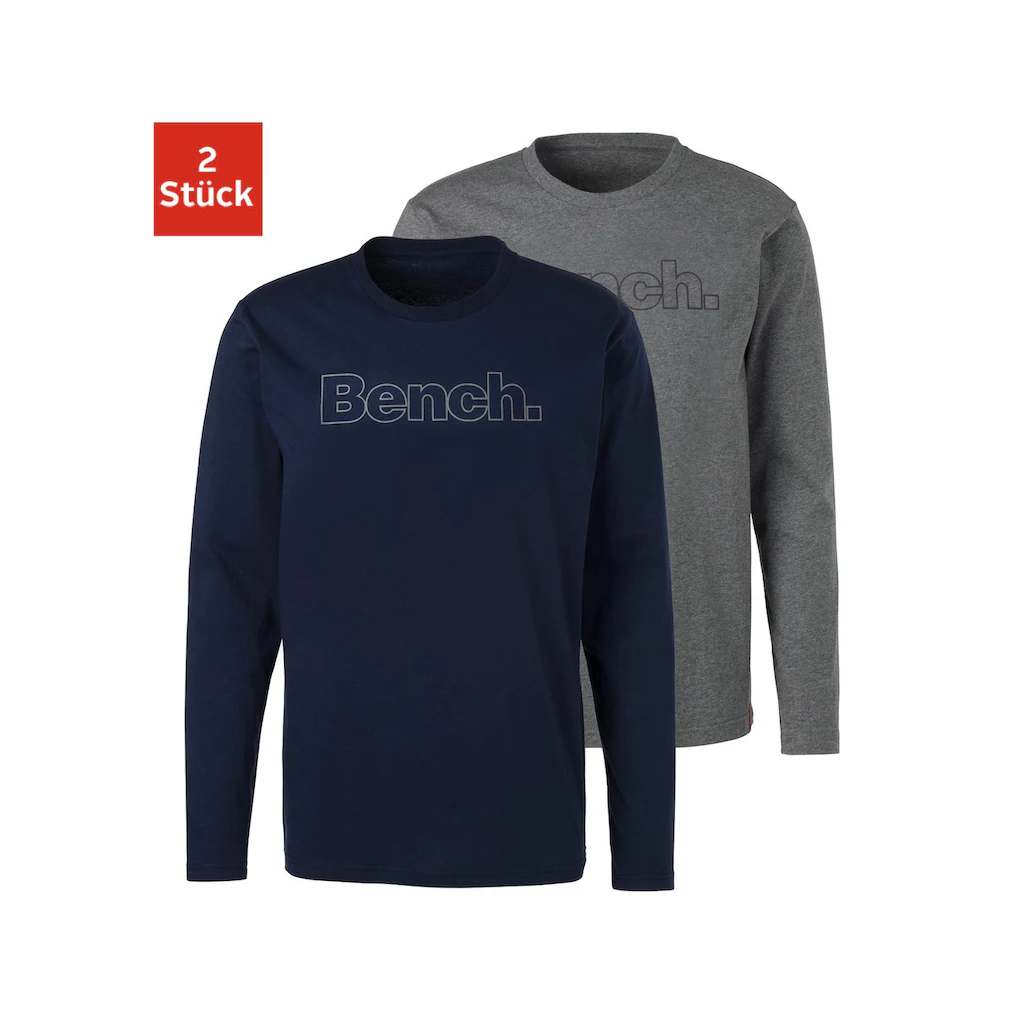 Bench. Loungewear Langarmshirt (2 tlg.) mit Bench. Print vorn