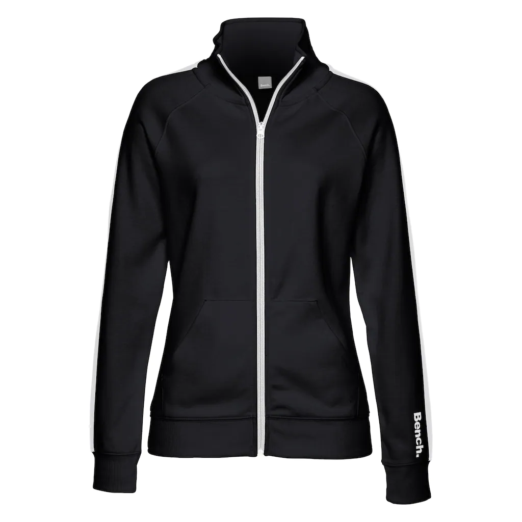 Bench. Loungewear Sweatjacke Mit Seitenstreifen Und Stehkragen Loungewear