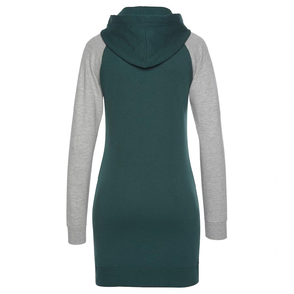 Bench. Loungewear Sweatkleid Mit Kapuze Und Farblich Abgesetzten Ärmeln
