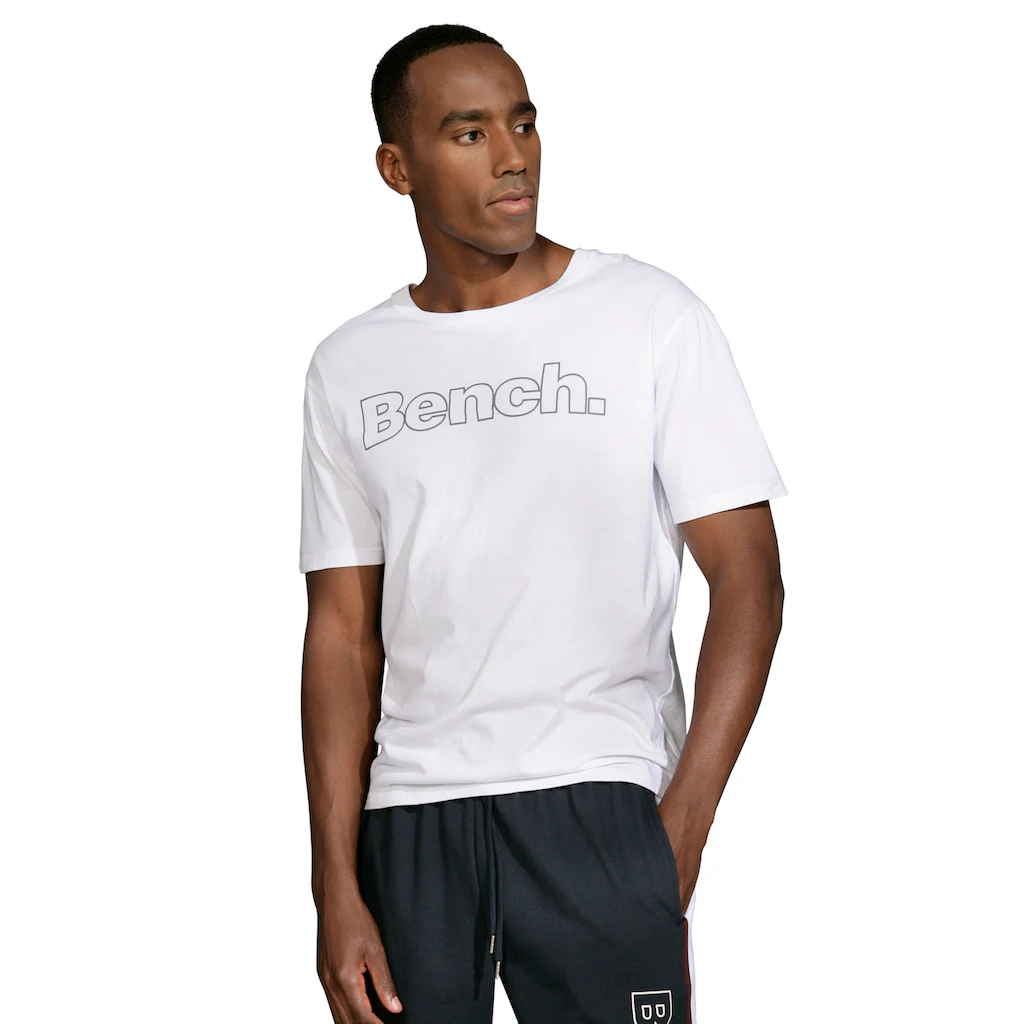 Bench. Loungewear T-Shirt (2 Tlg.) Shirt Mit Logoprint Basicshirt Mit Rundhals Aus Reiner Baumwolle