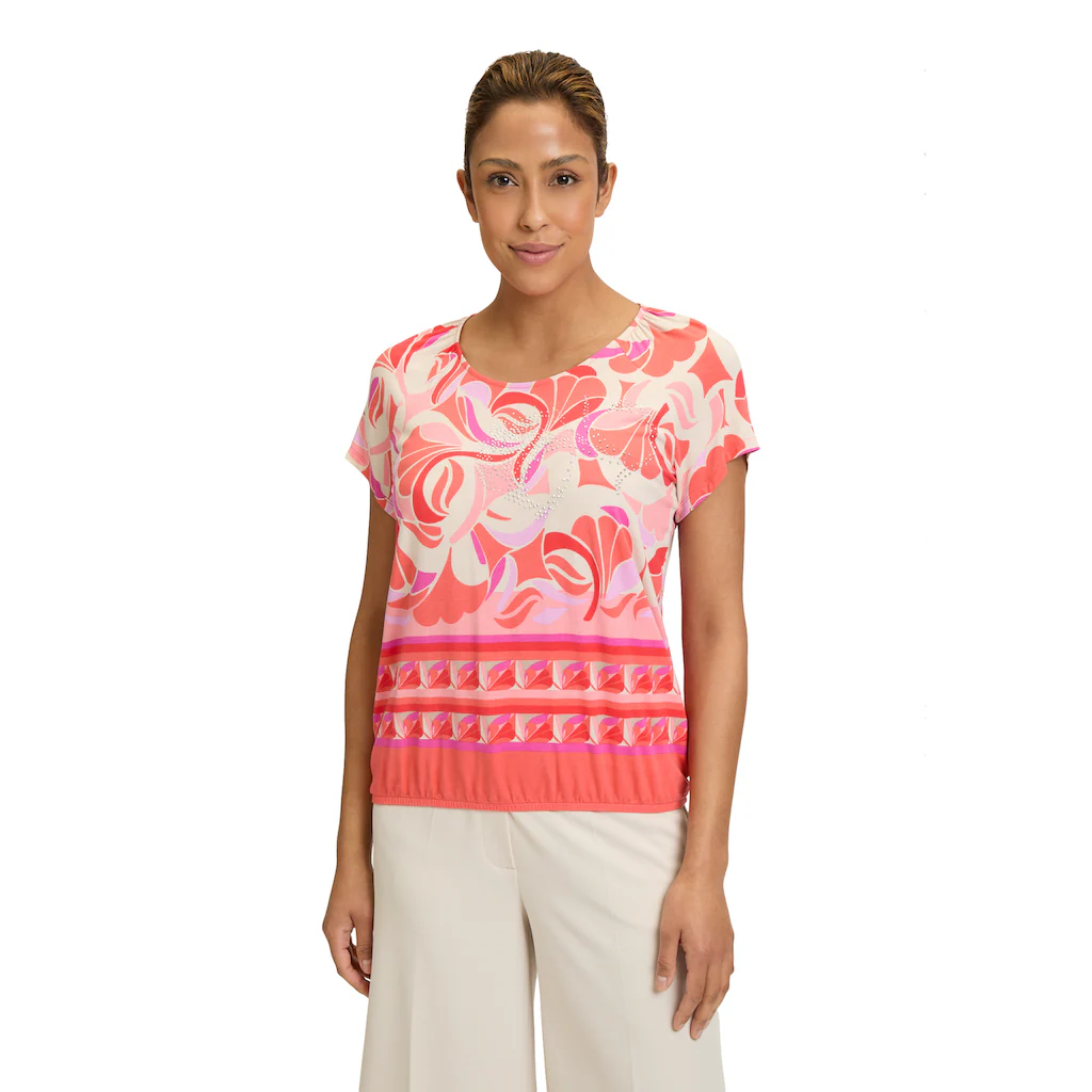 Betty Barclay Kurzarmshirt »Betty Barclay Printshirt mit Gummizug« (1 tlg.) Strass