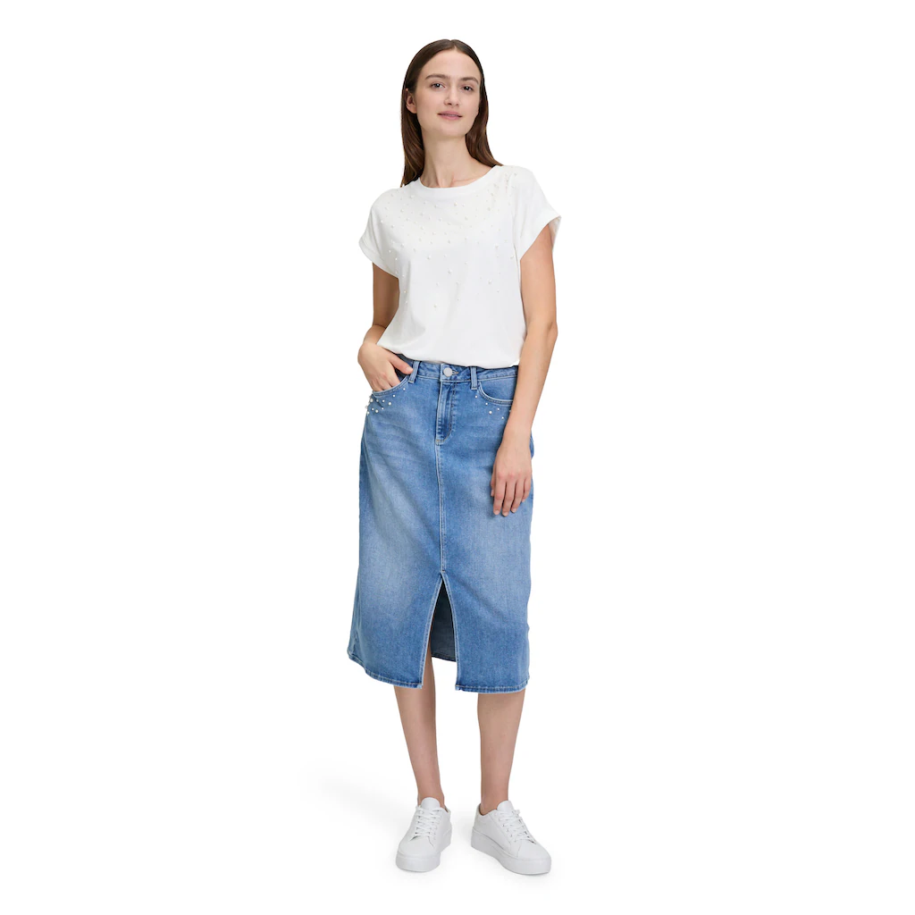 Betty&Co Midirock »Betty & Co Jeansrock Mit Waschung« Form