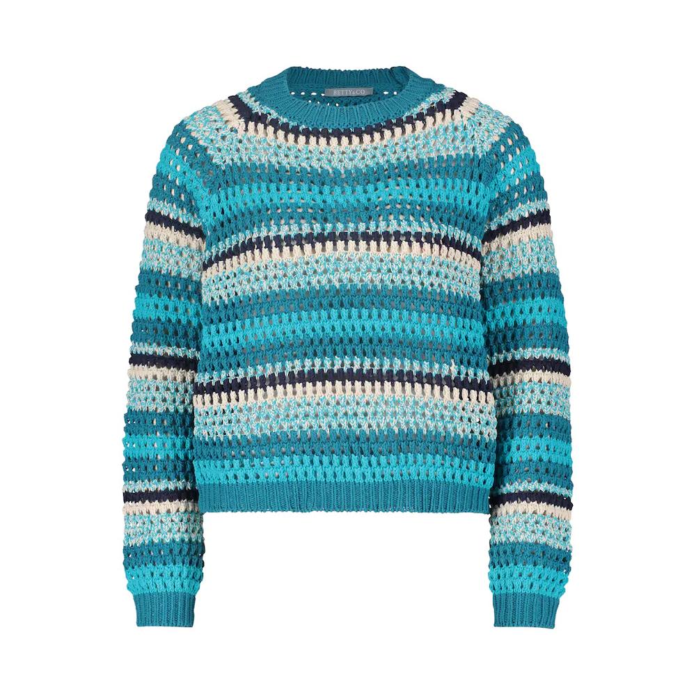 Betty&Co Strickpullover »Betty & Co Lochstrick-Pullover Mit Rippbündchen« (1 Tlg.) Struktur