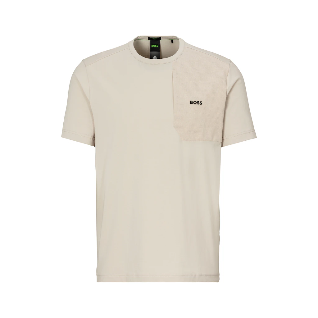 BOSS GREEN T-Shirt »Tee PKT Glamping« Mit Materialmix
