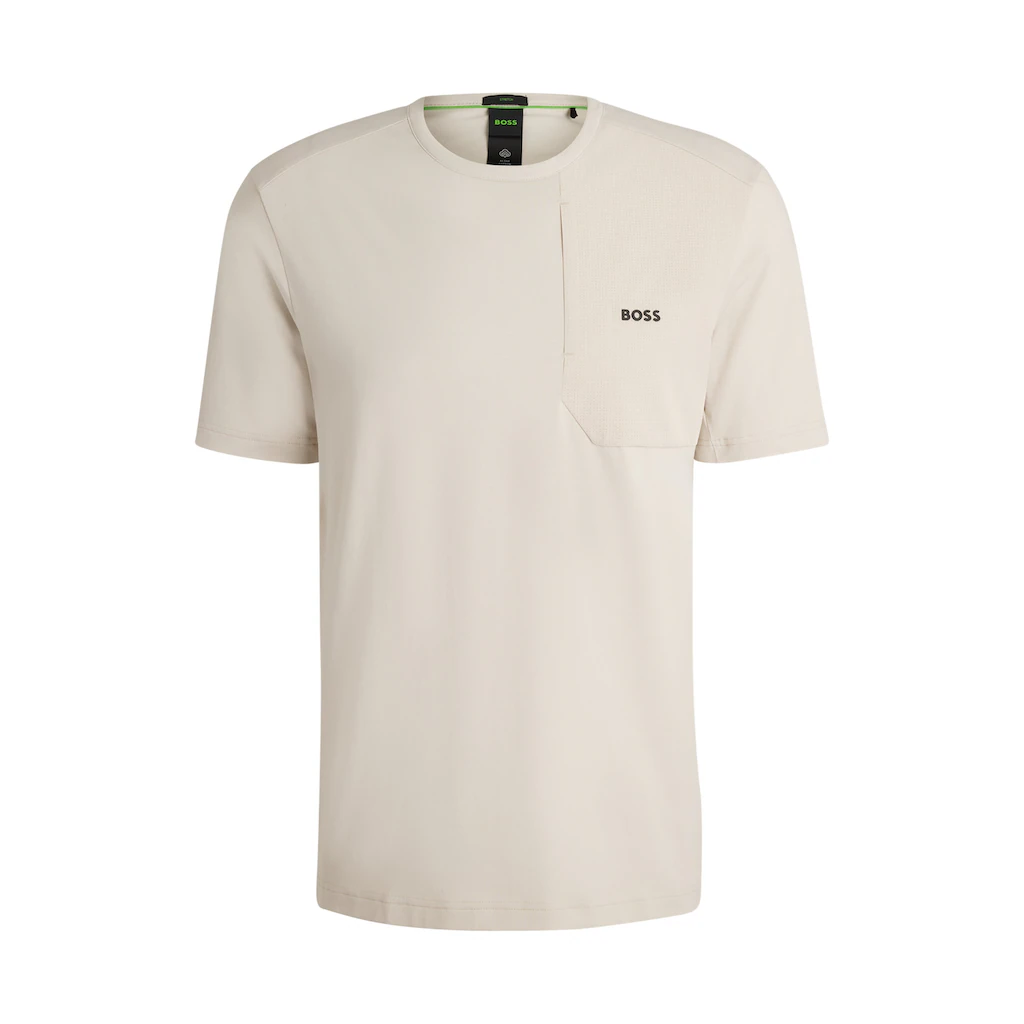 BOSS GREEN T-Shirt »Tee PKT Glamping« mit Materialmix