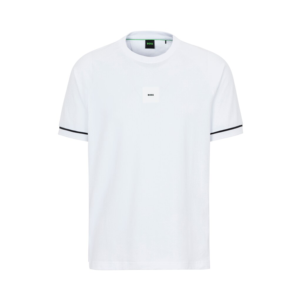 BOSS GREEN T-Shirt »Tee Rib AC« mit Kontraststreifen am Ärmel