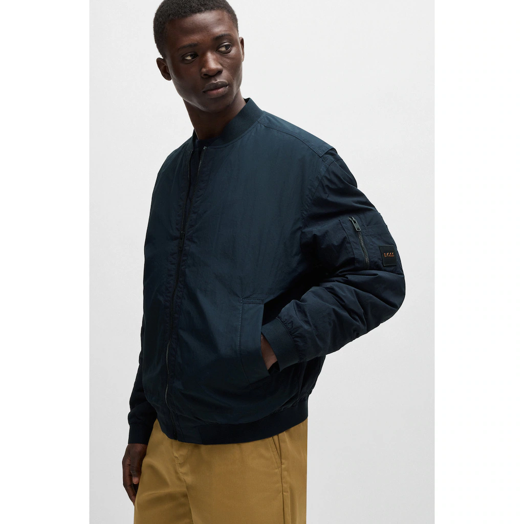 BOSS ORANGE Blouson »Olmec« Mit Flachstrickkragen ▷ Bestellen