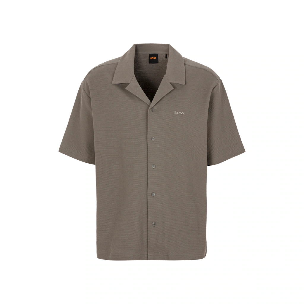 BOSS ORANGE Kurzarmshirt »Pe_waffleshirt« mit Ton-in-Ton Logo