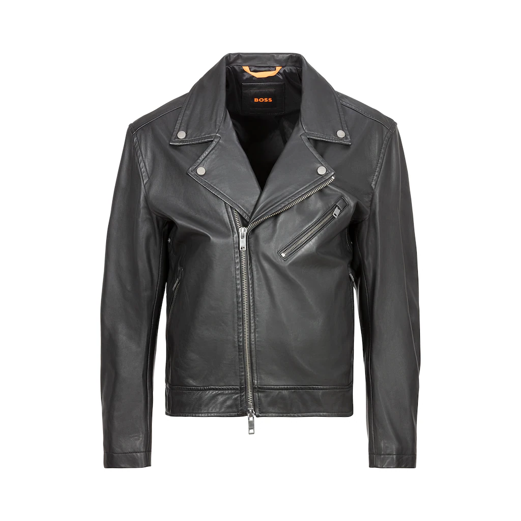 BOSS ORANGE Lederjacke »Jolush« mit Reißverschlusstaschen ▷ für