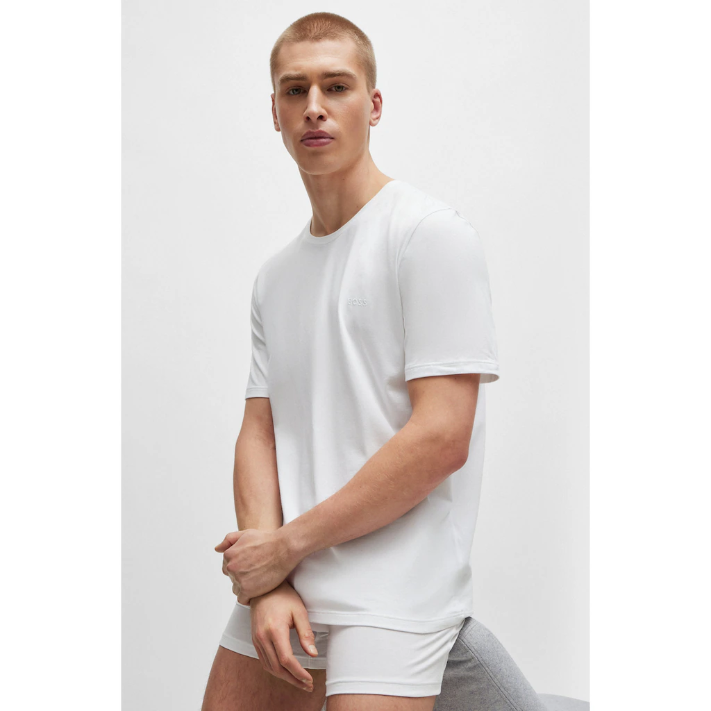 BOSS T-Shirt »Mix&Match T-Shirt R« Mit BOSS Stickerei Auf Der Brust ▷ Kaufen