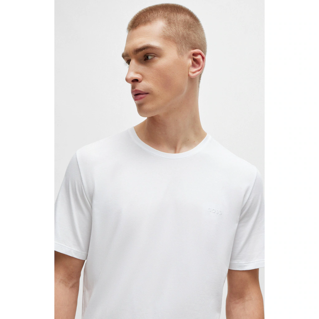 BOSS T-Shirt »Mix&Match T-Shirt R« Mit BOSS Stickerei Auf Der Brust ▷ Kaufen