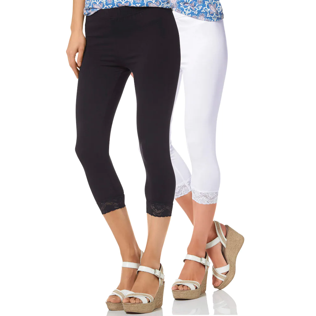 Boysen's Leggings (Packung 2er-Pack) mit Spitze