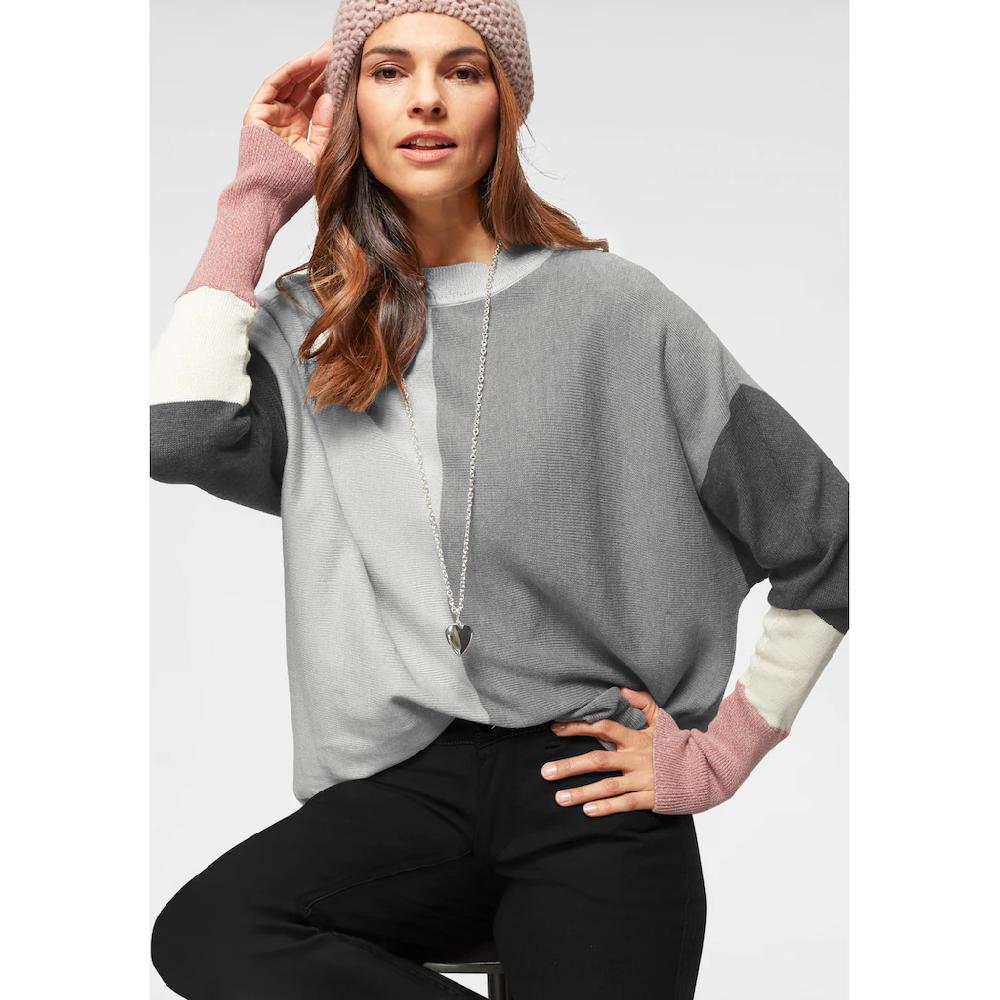 Boysen's Rundhalspullover mit modischem Pastel-Colorblocking NEUE FARBE