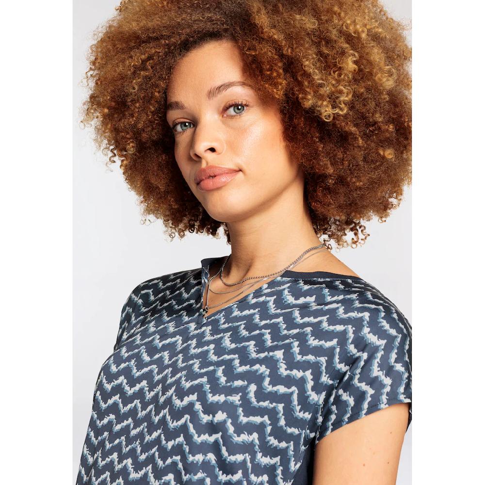 Boysen's Schlupfbluse Im Materialmix In Verschiedenen Druck-Design - NEUE KOLLEKTION