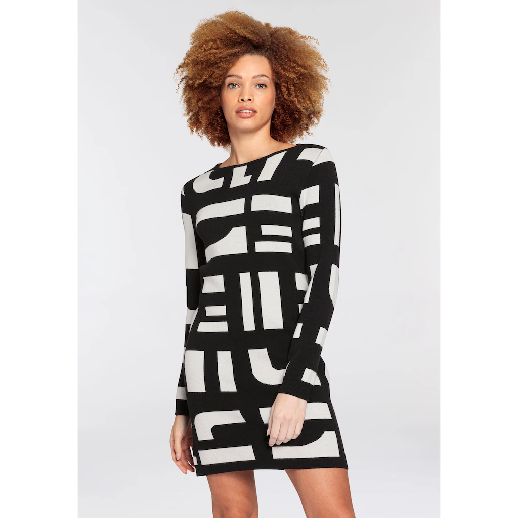 Boysen's Strickkleid Für Partys Kurzes Kleid Figurbetont Aus Strick Langärmlig