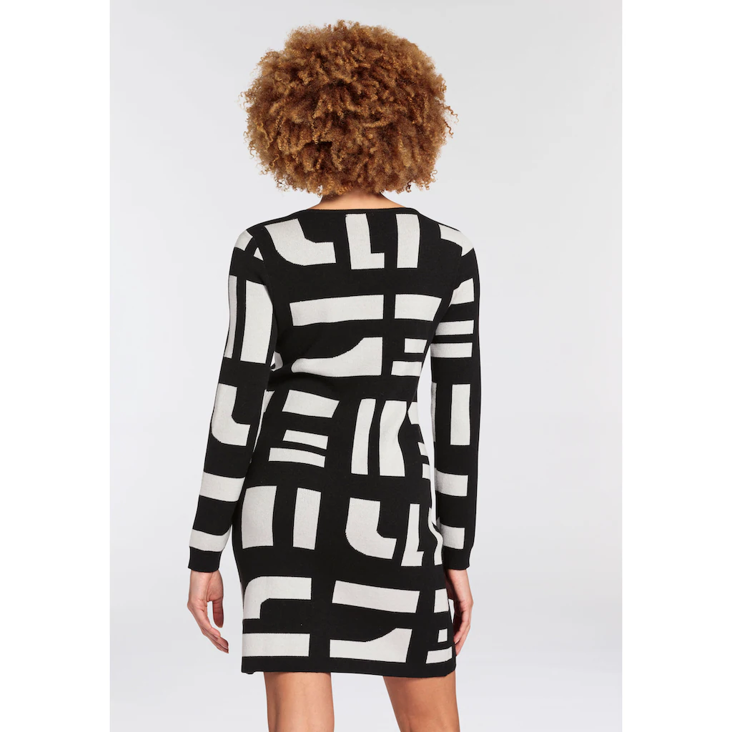 Boysen's Strickkleid Für Partys Kurzes Kleid Figurbetont Aus Strick Langärmlig