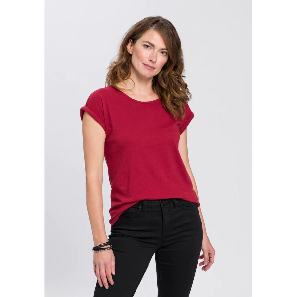 Boysen's T-Shirt Kurzarm Unifarben Rundhals Für Freizeit Und Alltag