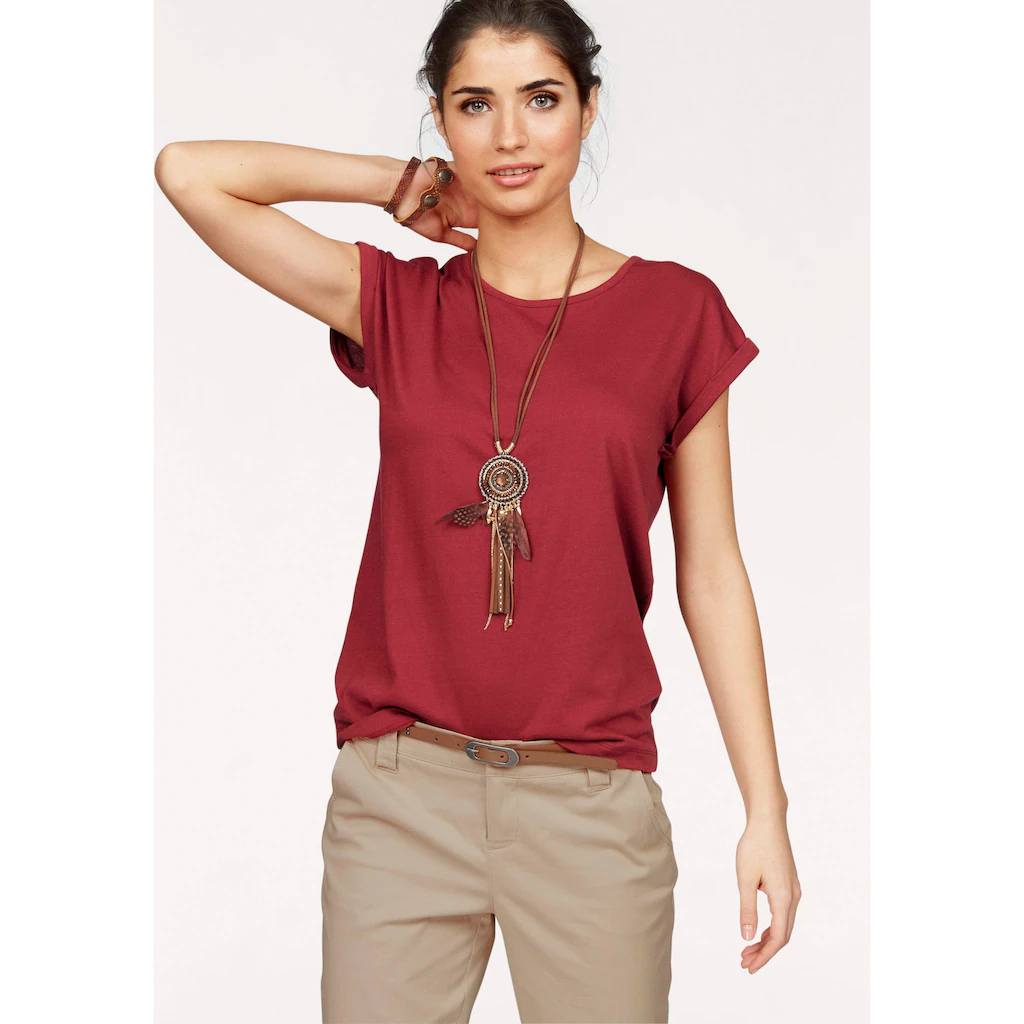 Boysen's T-Shirt Kurzarm unifarben Rundhals für Freizeit und Alltag