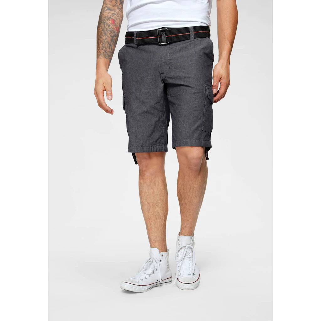 Bruno Banani Cargoshorts (Set 2 tlg. mit abnehmbarem Gürtel) mit modischer Struktur