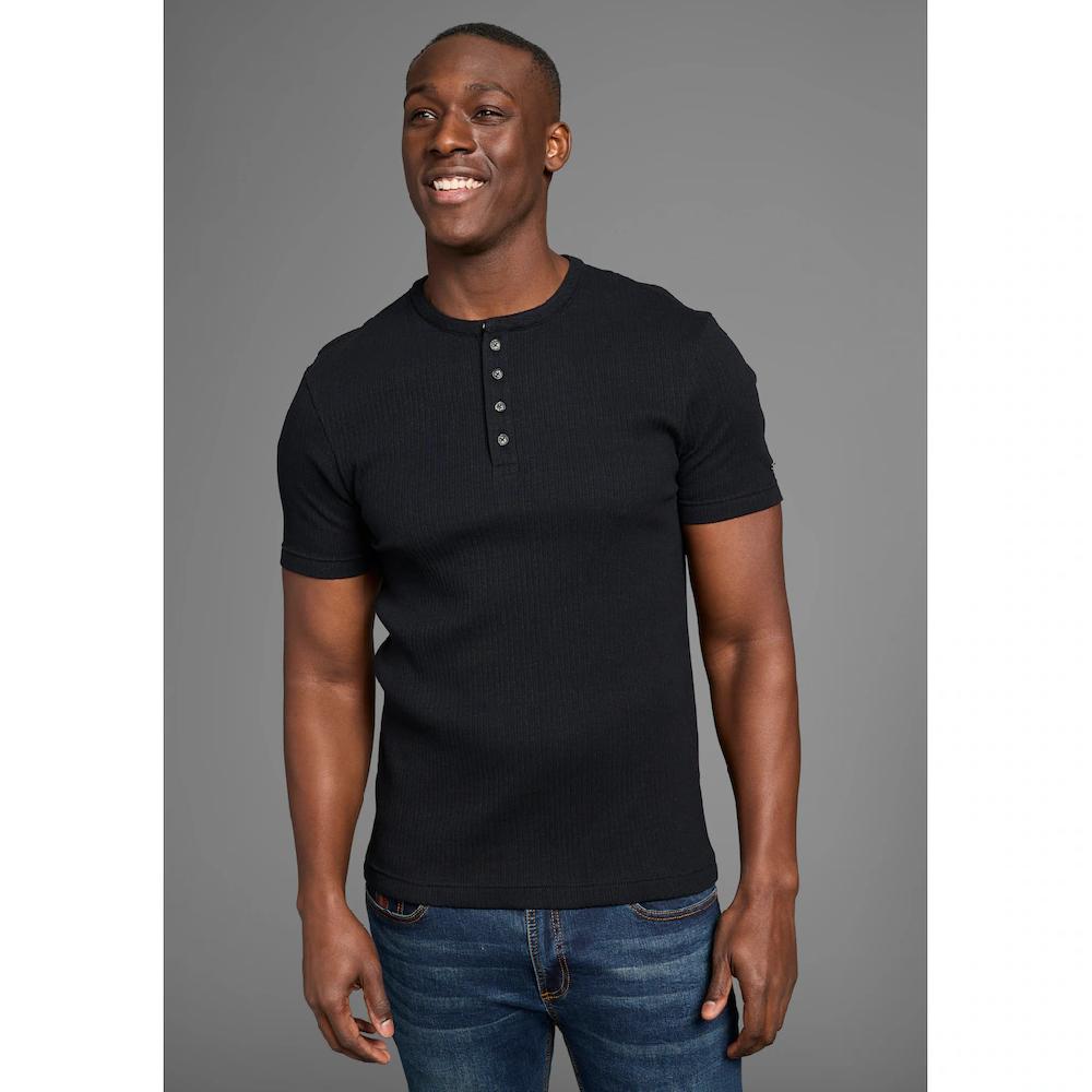 Bruno Banani Henleyshirt in elastischer Rippenqualität ▷ für