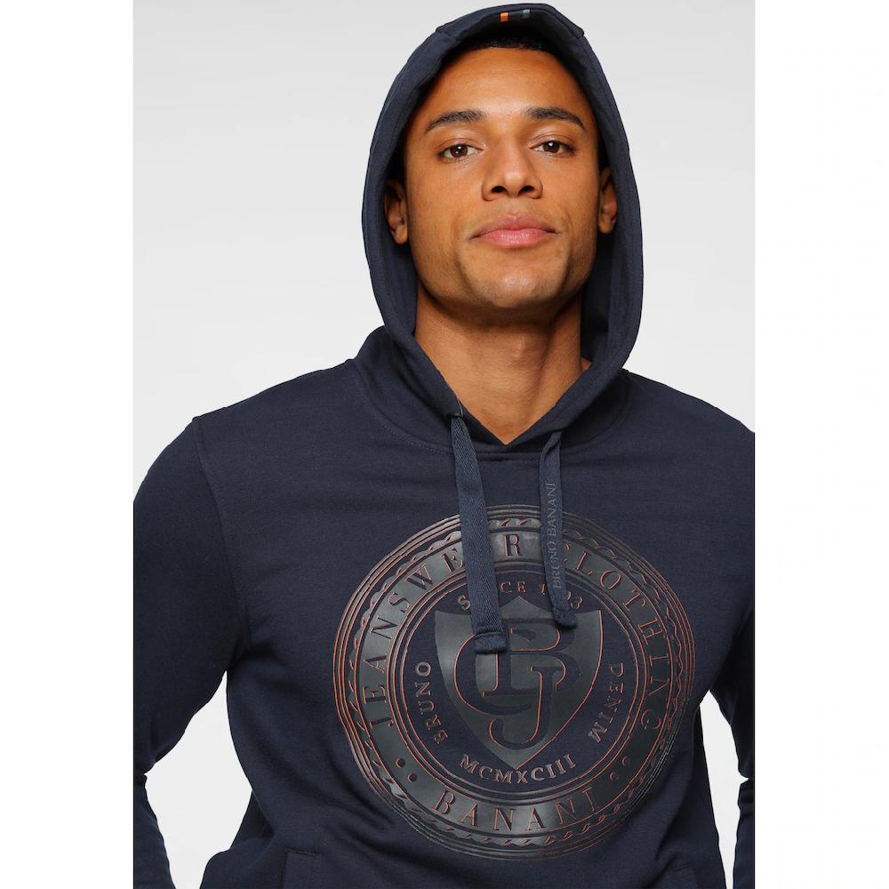 Bruno Banani Kapuzensweatshirt Langarm Schmale Passform Bedruckte Optik ▷ Kaufen