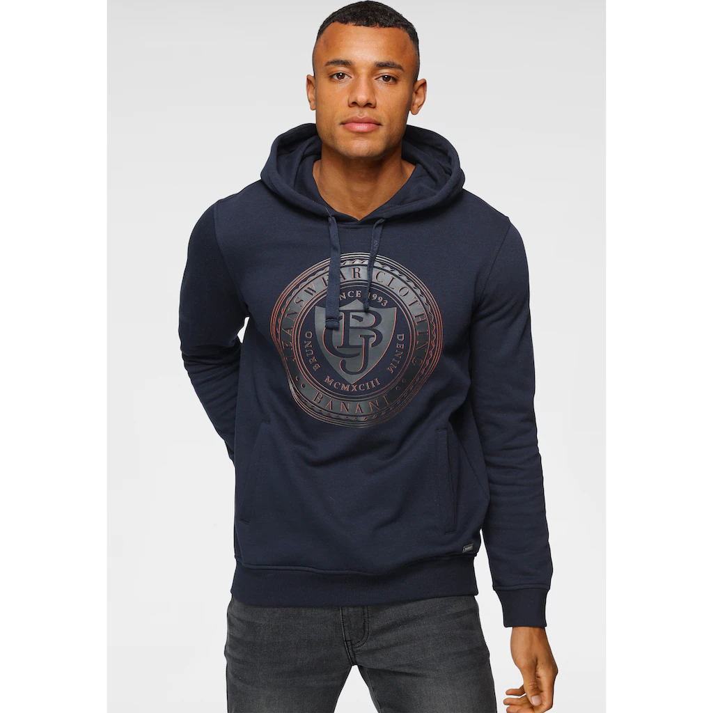 Bruno Banani Kapuzensweatshirt Langarm schmale Passform bedruckte Optik ▷ kaufen