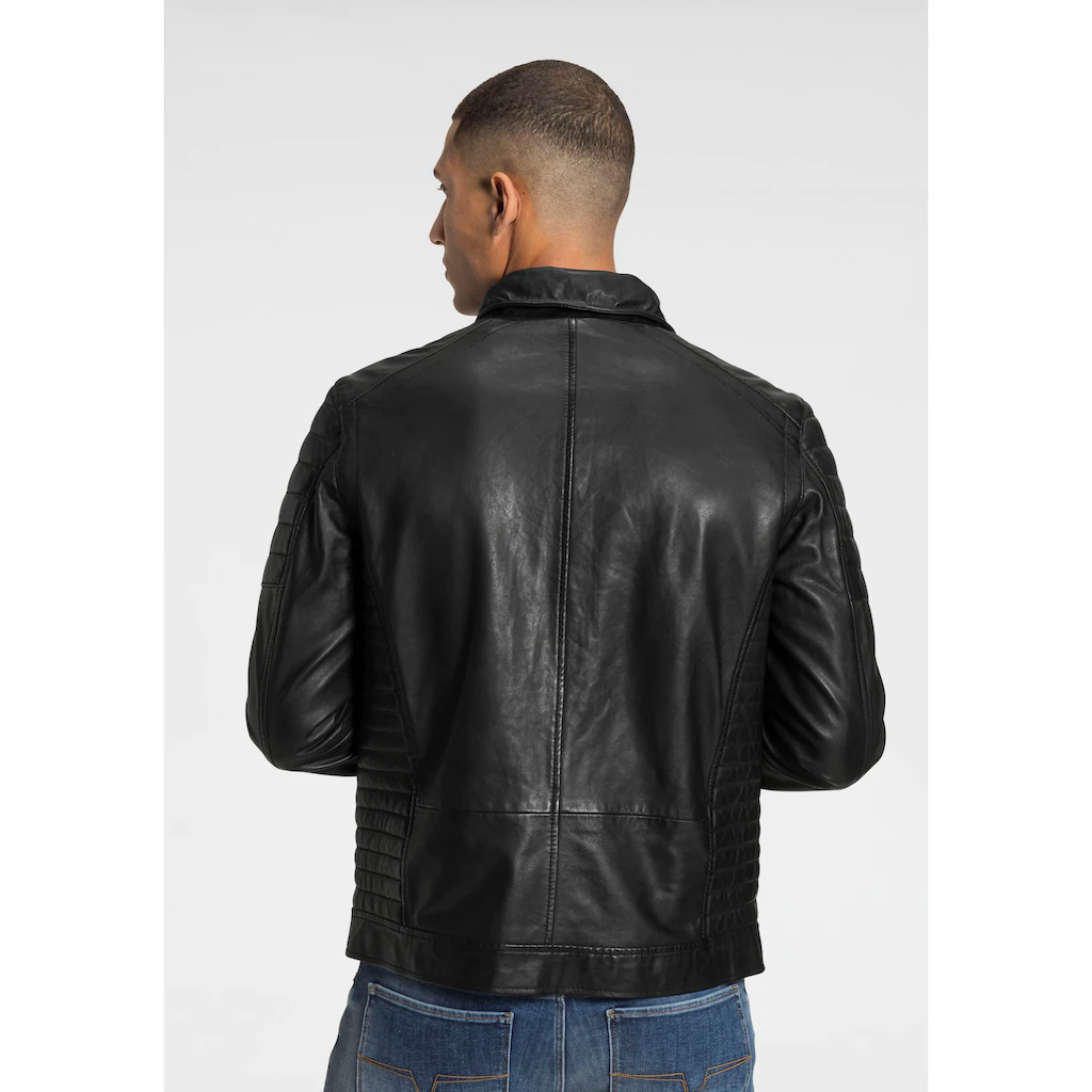 Bruno Banani Lederjacke »William« Aus Lammnappaleder Mit Reißverschlusstaschen Schmal Geschnitten ▷ Kaufen