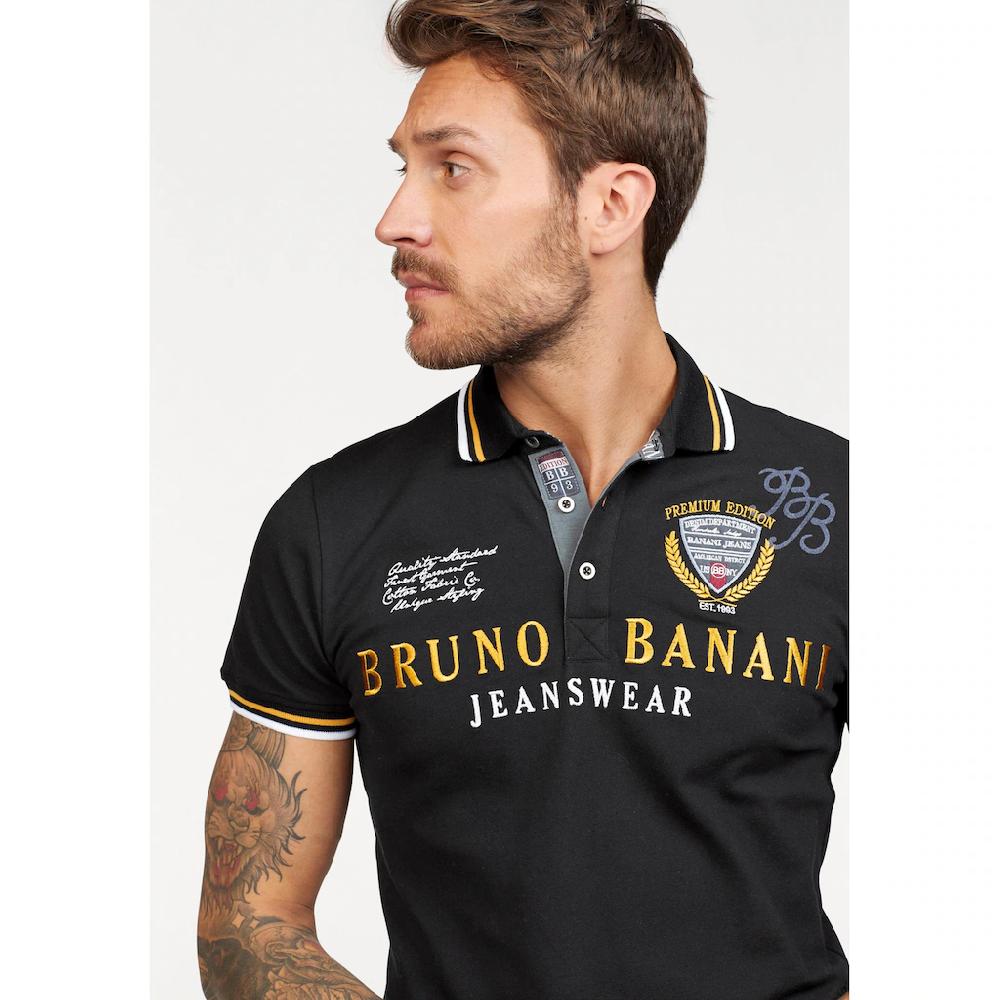 Bruno Banani Poloshirt Körpernahe Passform Mit Stickereien Und Badges Polokragen ▷ Kaufen