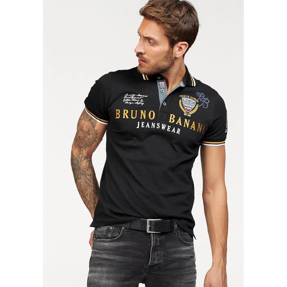 Bruno Banani Poloshirt körpernahe Passform mit Stickereien und Badges Polokragen ▷ kaufen