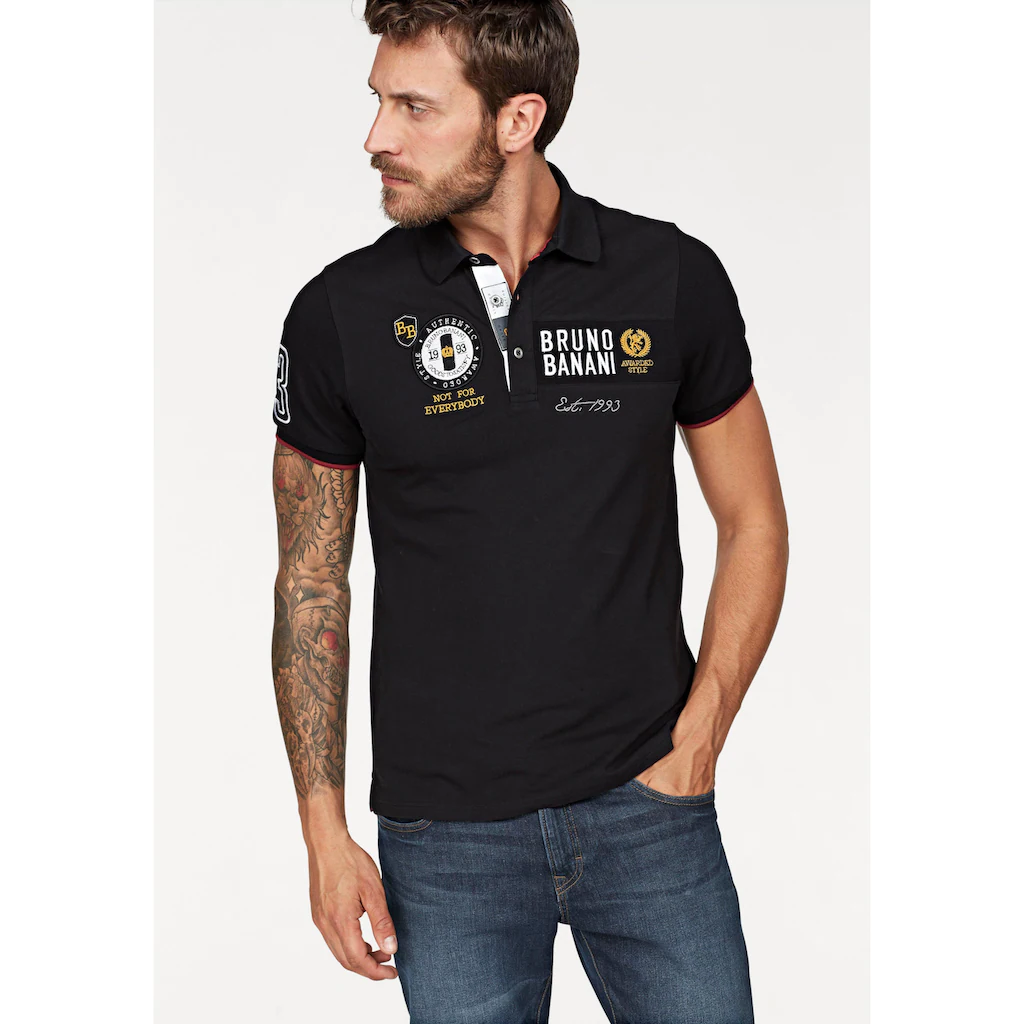 Bruno Banani Poloshirt Kurzarm körpernahe Passform unifarben Polokragen ▷ bestellen