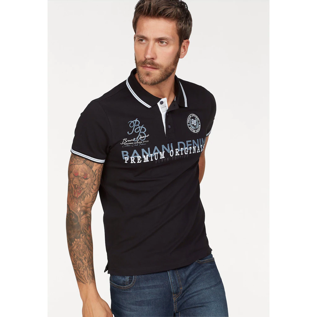 Bruno Banani Poloshirt Kurzarm körpernahe Passform Polokragen aus Baumwollmischung ▷ kaufen