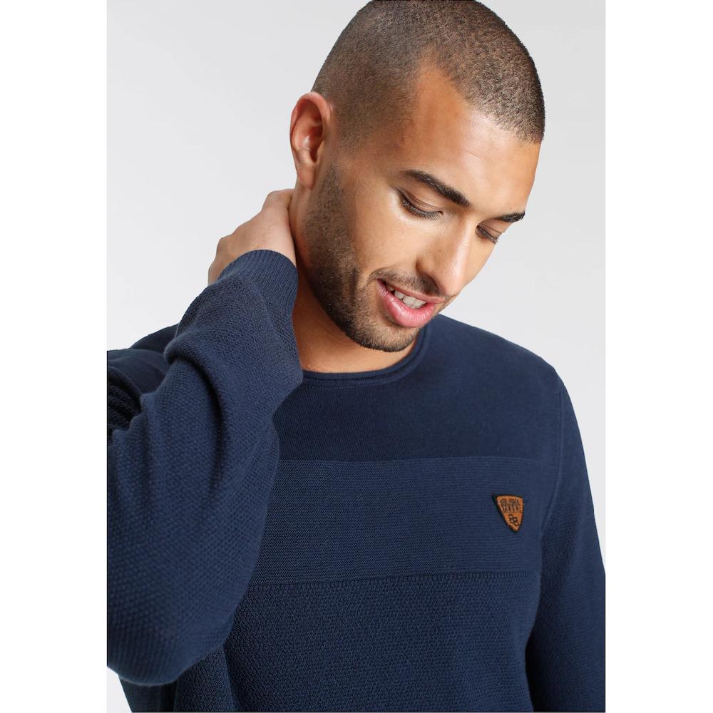 Bruno Banani Rundhalspullover in modischer Strickoptik ▷ kaufen