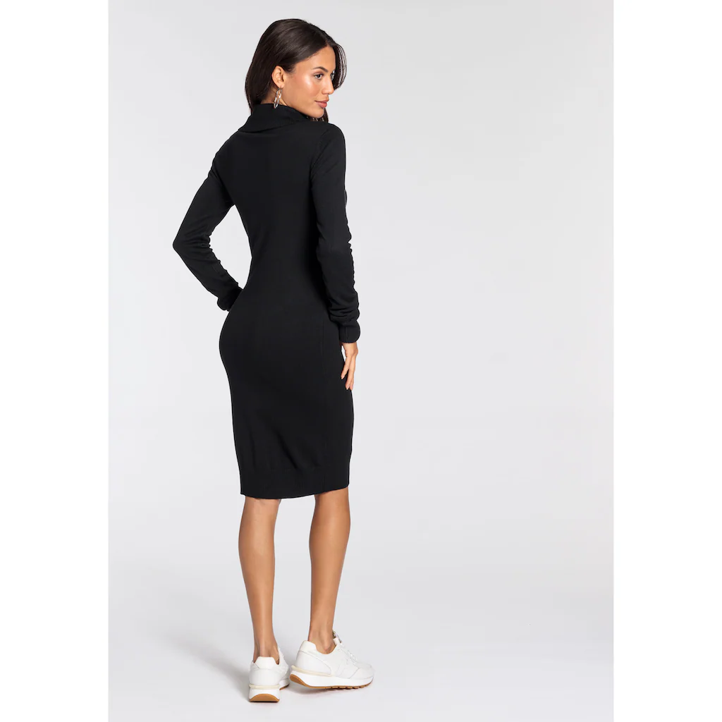 Bruno Banani Strickkleid Kurzes Kleid Figurbetont Aus Viskosemischung Langärmlig