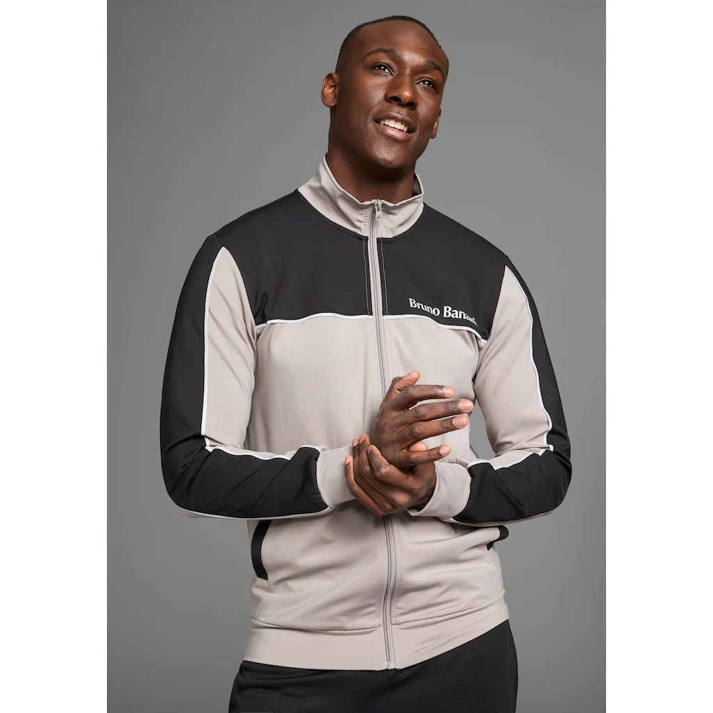 Bruno Banani Sweatjacke mit Reflektorstreifen in Teilungsnähten