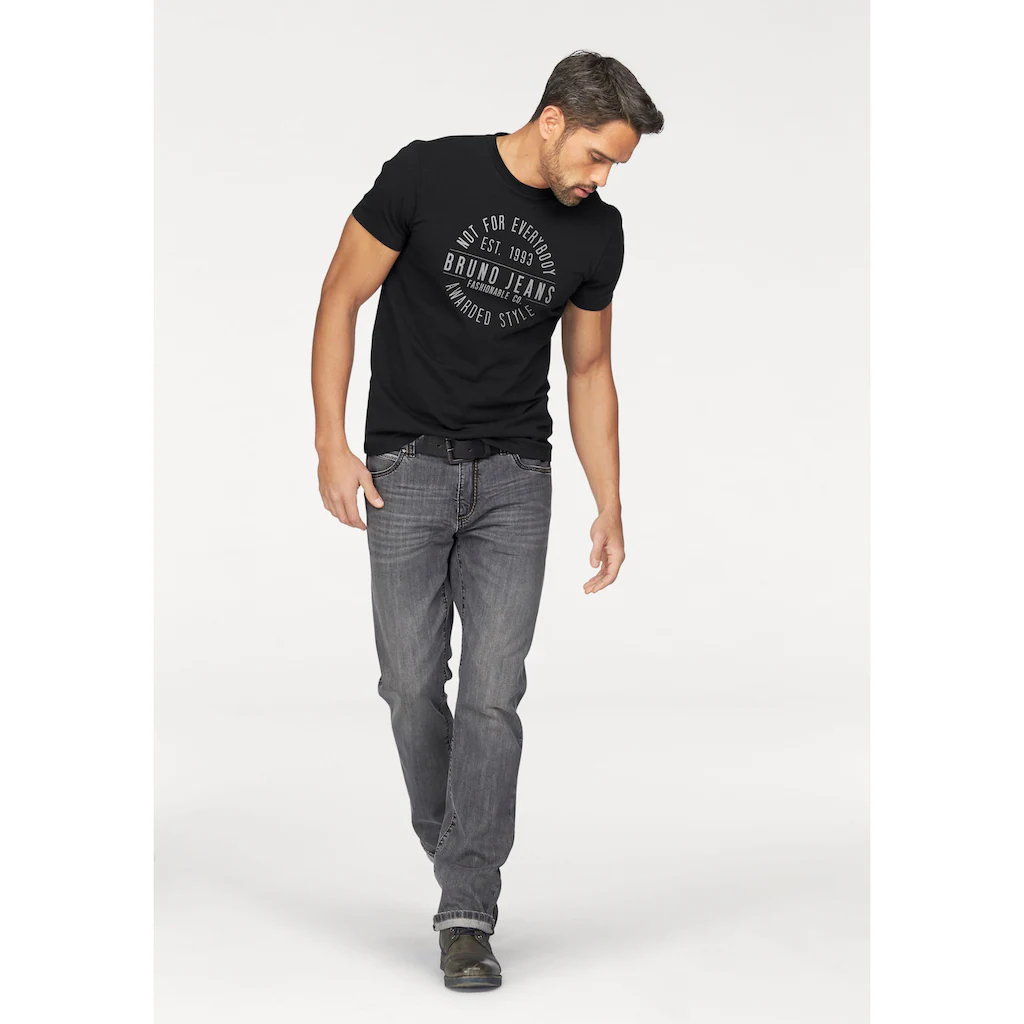Bruno Banani T-Shirt Kurzarm Schmal Geschnitten Bedruckt Aus Baumwollmischung ▷ Bestellen