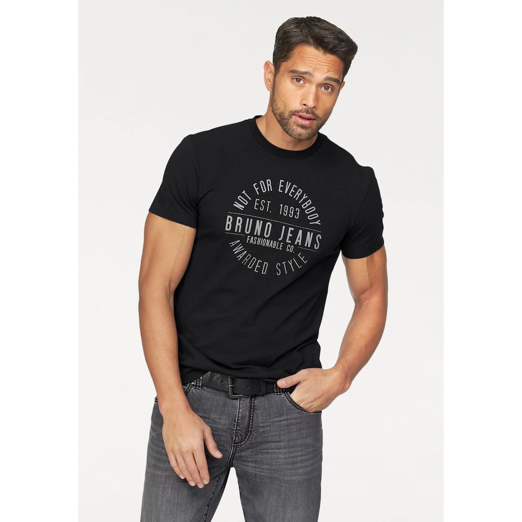 Bruno Banani T-Shirt Kurzarm schmal geschnitten bedruckt aus Baumwollmischung ▷ bestellen