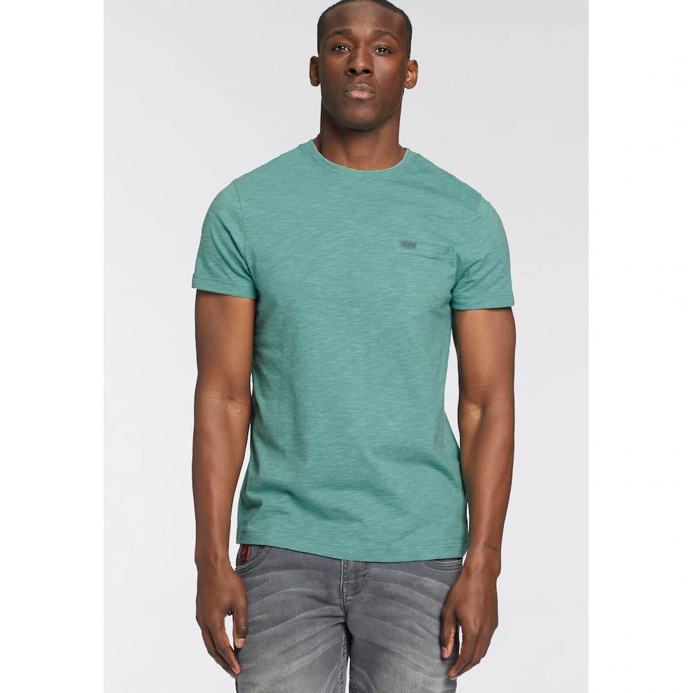 Bruno Banani T-Shirt Mit Doppelkragen und Zierbrusttasche ▷ für