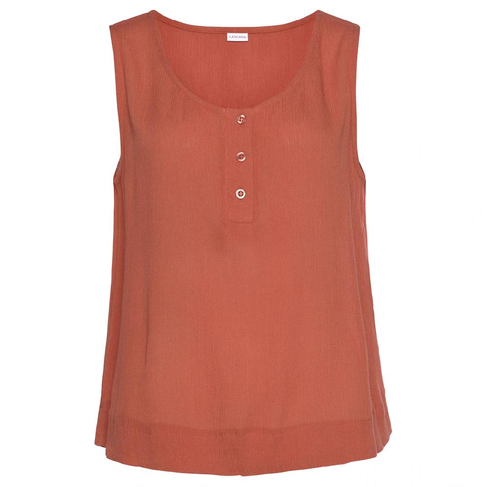 Buffalo Blusentop Aus Gekreppter Viskose Mit Knopfleiste Tanktop Blusenshirt