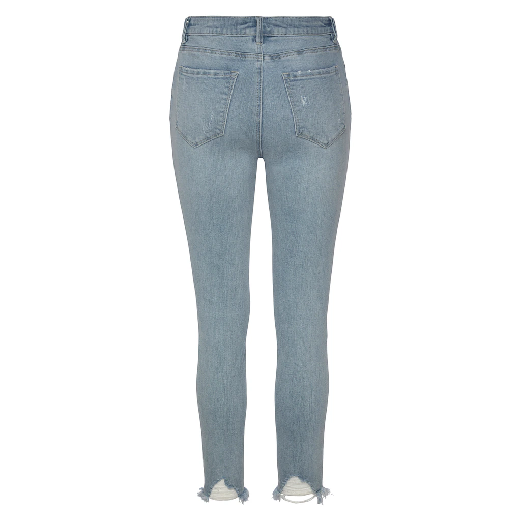 Buffalo Destroyed-Jeans Mit Ausgefranstem Beinabschluss Und Stretchanteil Schmale Passform