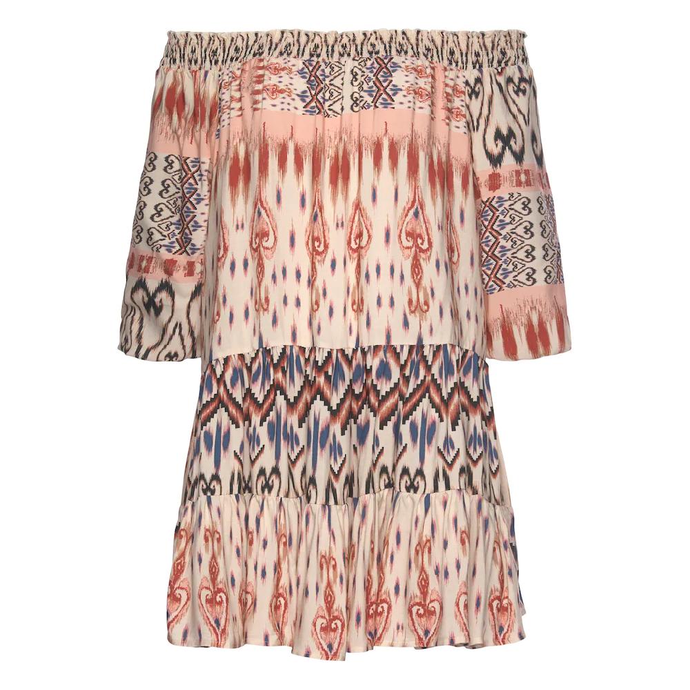 Buffalo Druckkleid Mit Ethnoprint Und Carmenausschnitt Tunikakleid Sommerkleid