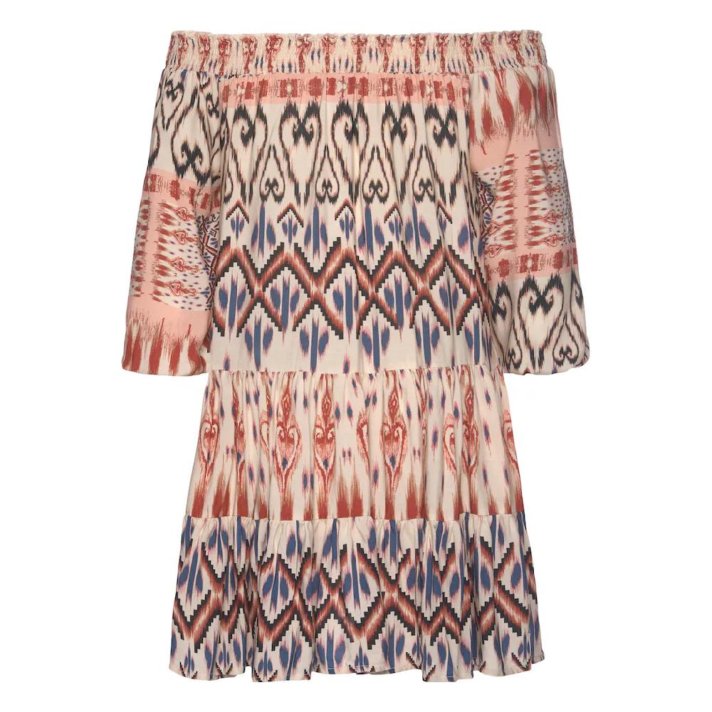 Buffalo Druckkleid Mit Ethnoprint Und Carmenausschnitt Tunikakleid Sommerkleid