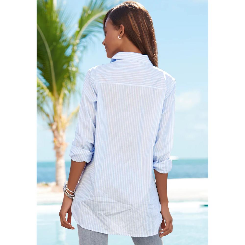 Buffalo Hemdbluse Mit Streifenmuster Hinten Länger Geschnitten Klassische Damenbluse