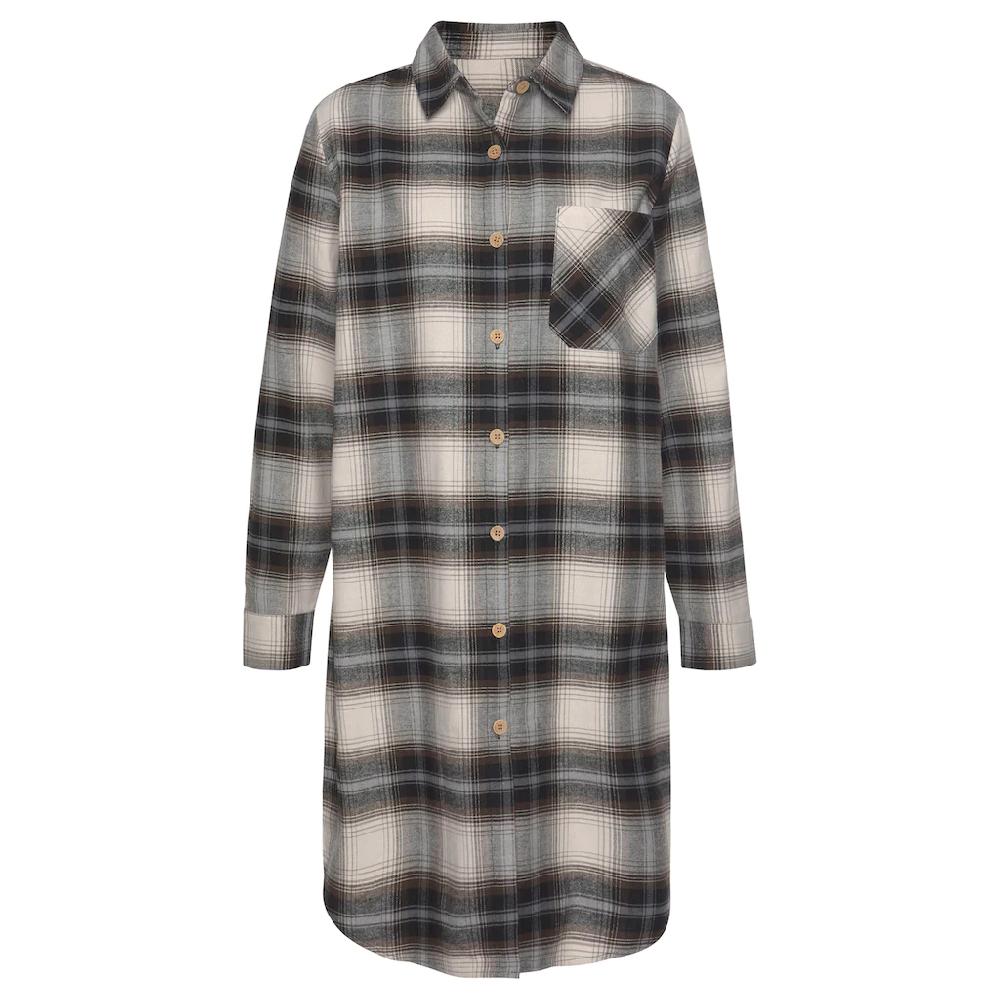Buffalo Hemdblusenkleid Aus Weichem Flanell Lässiges Minikleid Aus Baumwolle